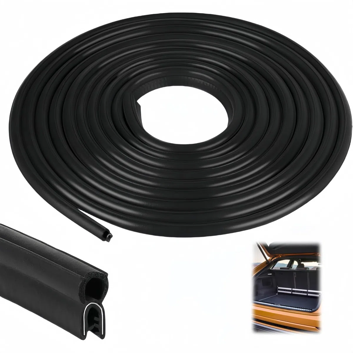 Junta de goma universal para puerta de coche, perfil de 6M con protección de bordes y sello superior para coches, barcos, autocaravanas, camiones y uso doméstico, protección contra la intemperie para