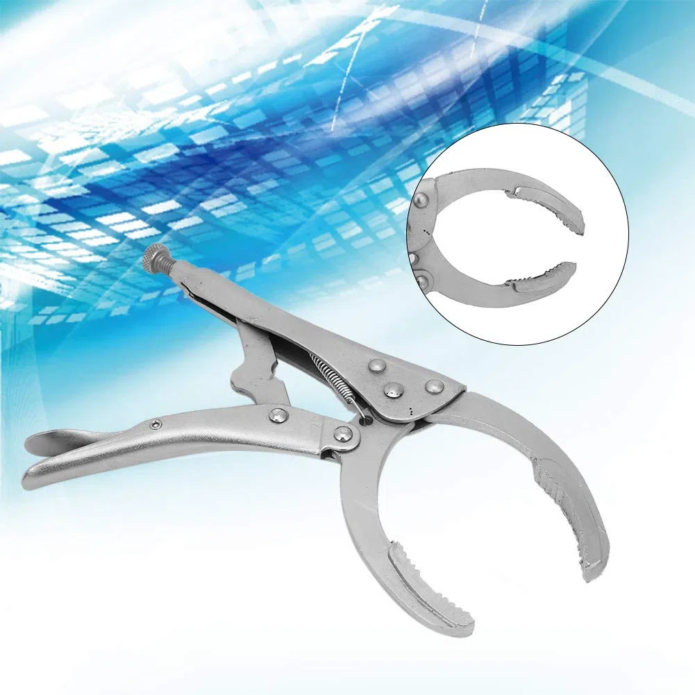 Llave de Alicates de Filtro de Aceite Ajustable, Herramienta de Extracción de Filtro de Aceite Ajustable, Llave de Tornillo de Banco de Agarre de Bloqueo de Tornillo de Banco de
