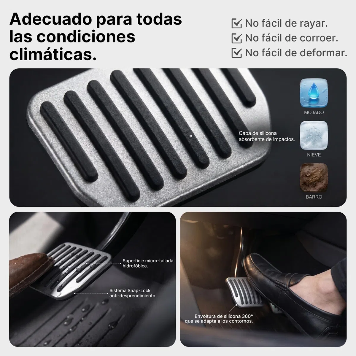 Cubre Pedales de Freno y Acelerador para Tesla Model 3 (2017-2026) y Model Y (2020-2026) - Pedales de Aluminio Antideslizante Compatible con Model 3 Highland y Model Y Juniper