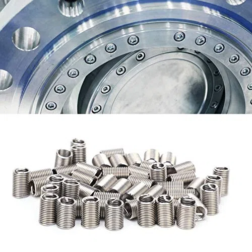 50 Uds. Kit de Manguito de Reparación de Roscas de Insertos de Hilo de Alambre M10 X 1,5 Tornillo de Tipo Helicoidal de Alambre en Espiral de Vaina de Acero para Reparaciones Automotrices(2.5D)
