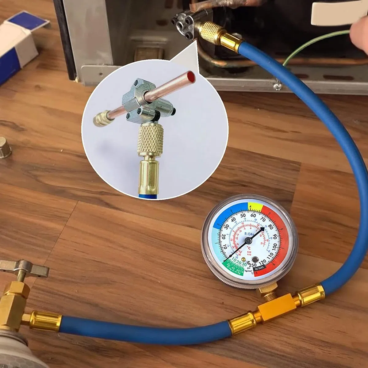 Kit De Recarga De CA Para Automóvil: Adaptador De Perforación De Válvula De Manguera Para Grifo De Lata De Refrigerante, Herramienta De Servicio De Aire Acondicionado Para Automóvil, Reparación De Fug