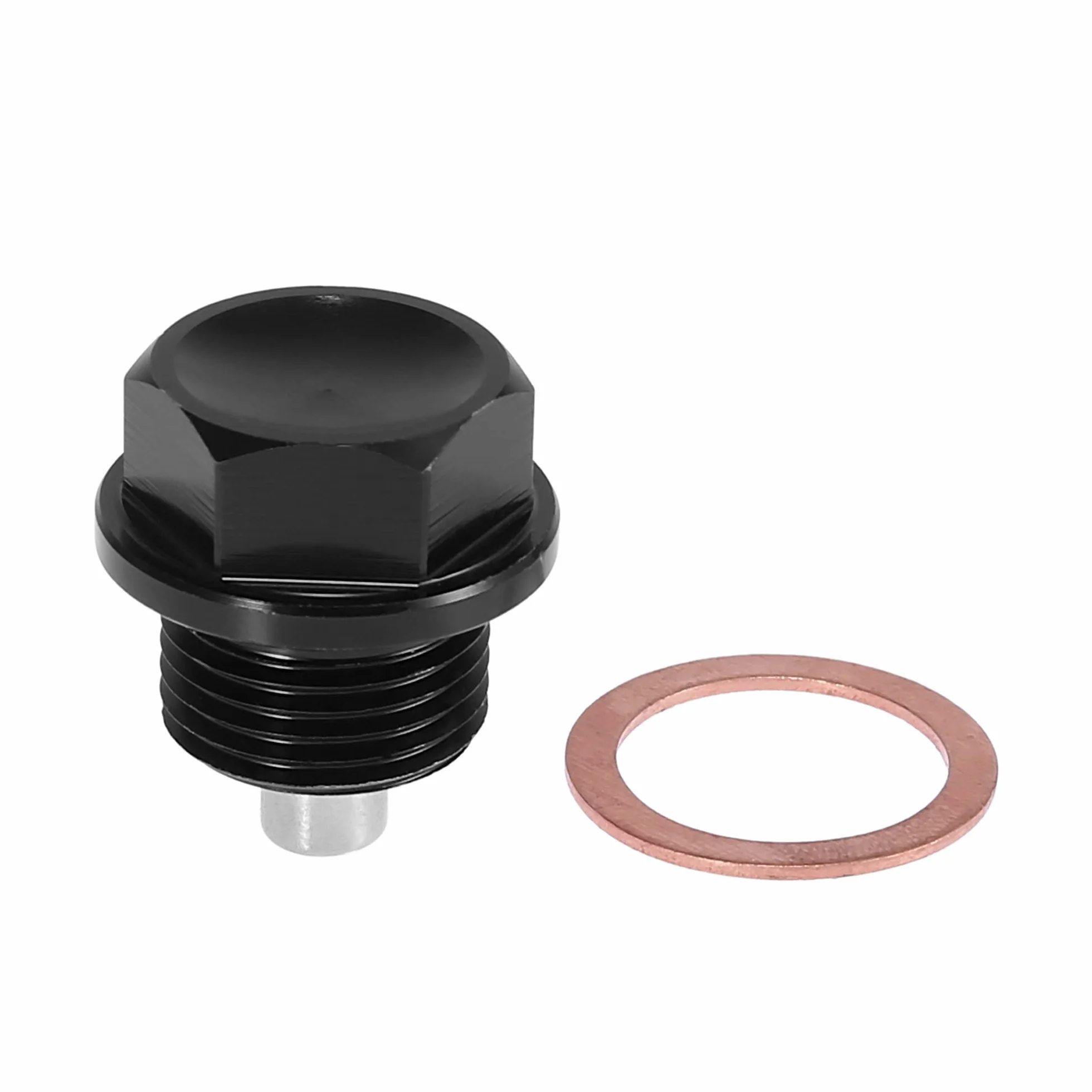 X AUTOHAUX 1 Juego M18 x 1,5 Tornillo Magnético Aceite Drenaje Tapón Sumidero Drenaje Tuerca Negro