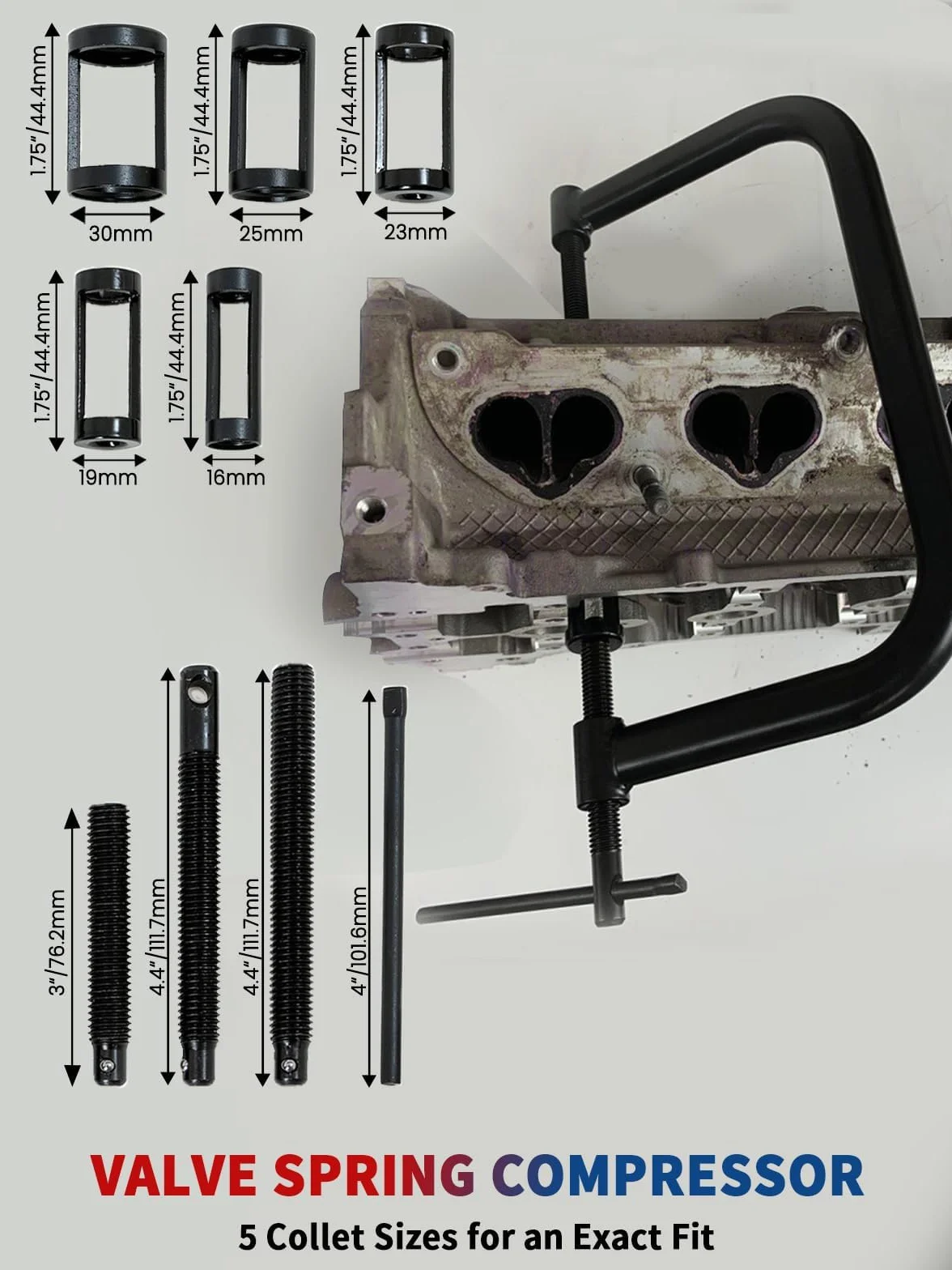 QZQUFJ 12 Piezas Pasta Esmerilar Valvulas Compresor Muelles Amortiguador, Portátil Compresor de Muelles Amortiguador Traje, para Moto Coche Van Kit de Instalación de Extracción