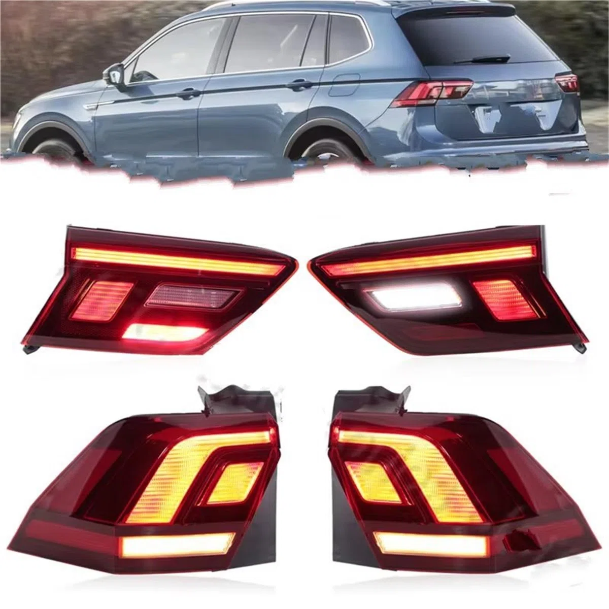 Coche Faro Trasero Compatible Con VW Para Tiguan 2017 2018 2019 2020 2021 Luz Trasera, Parachoques Trasero Freno Intermitente Posición 5NN945095A 5NN945096A