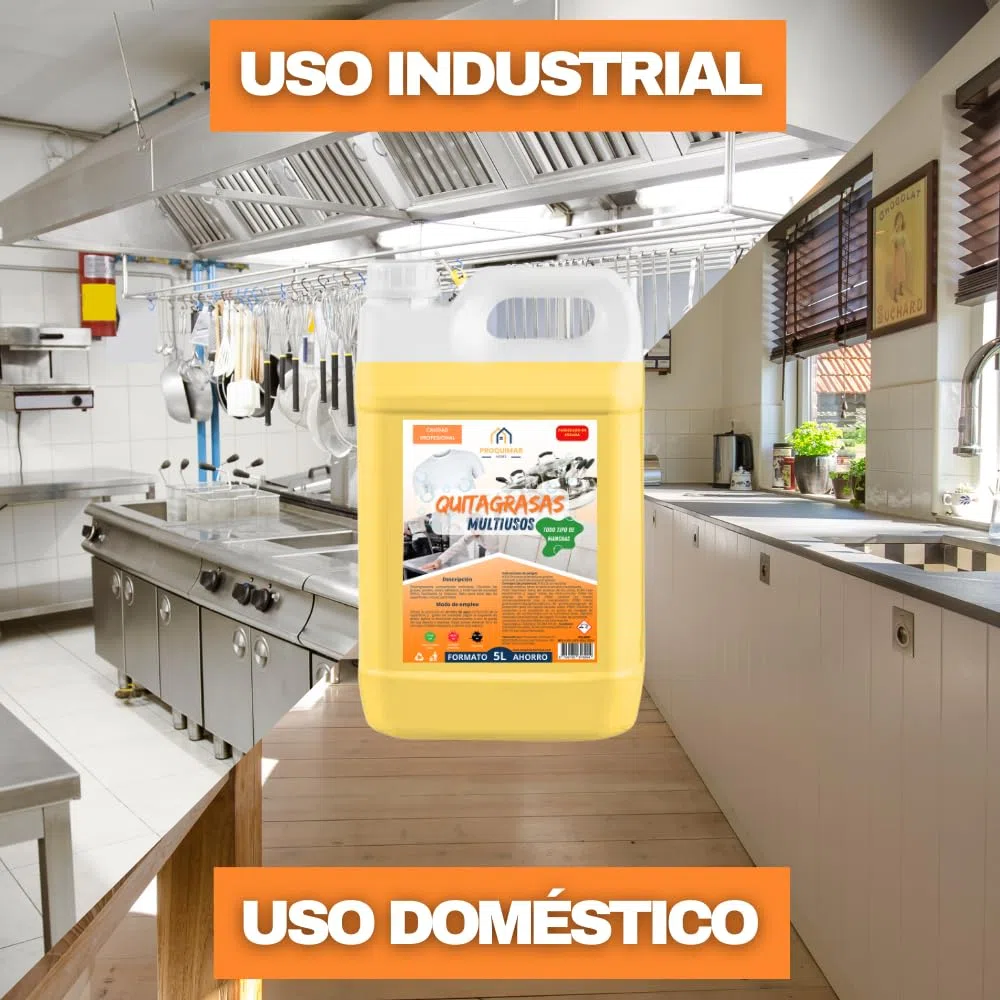Desengrasante Concentrado Extrafuerte Proquimar – Limpiador Profesional para Cocinas, Baños, Vehículos y Más – Elimina Grasa y Suciedad Incrustada – Garrafa de 5 Litros
