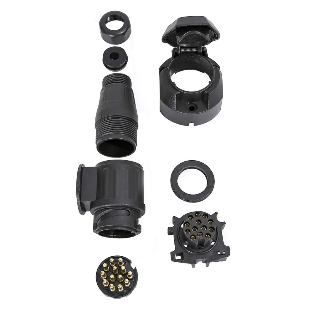 Enchufe Remolque 13 Pines - Conector Hembra/Macho 12V Impermeable para RV, Camión y Auto