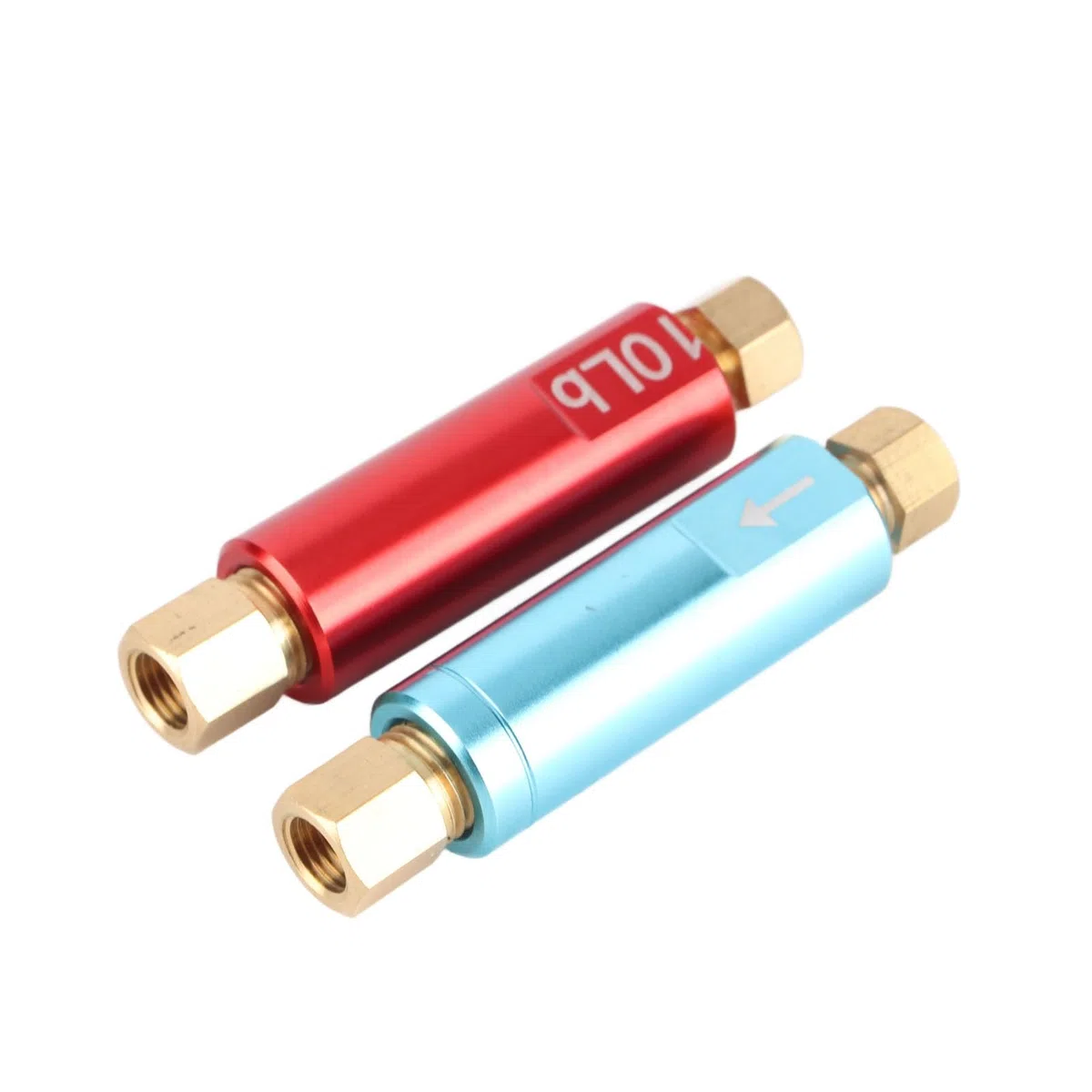 2 unidades de válvula de retención de presión de freno metálica, válvula universal para coches de carrera, válvula de presión de 2 psi y 10 psi con