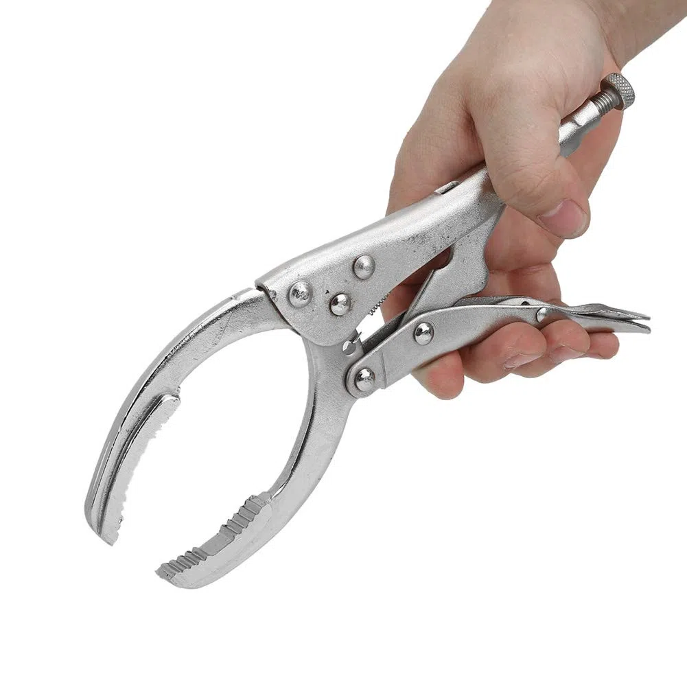 Llave de Alicates de Filtro de Aceite Ajustable, Herramienta de Extracción de Filtro de Aceite Ajustable, Llave de Tornillo de Banco de Agarre de Bloqueo de Tornillo de Banco de