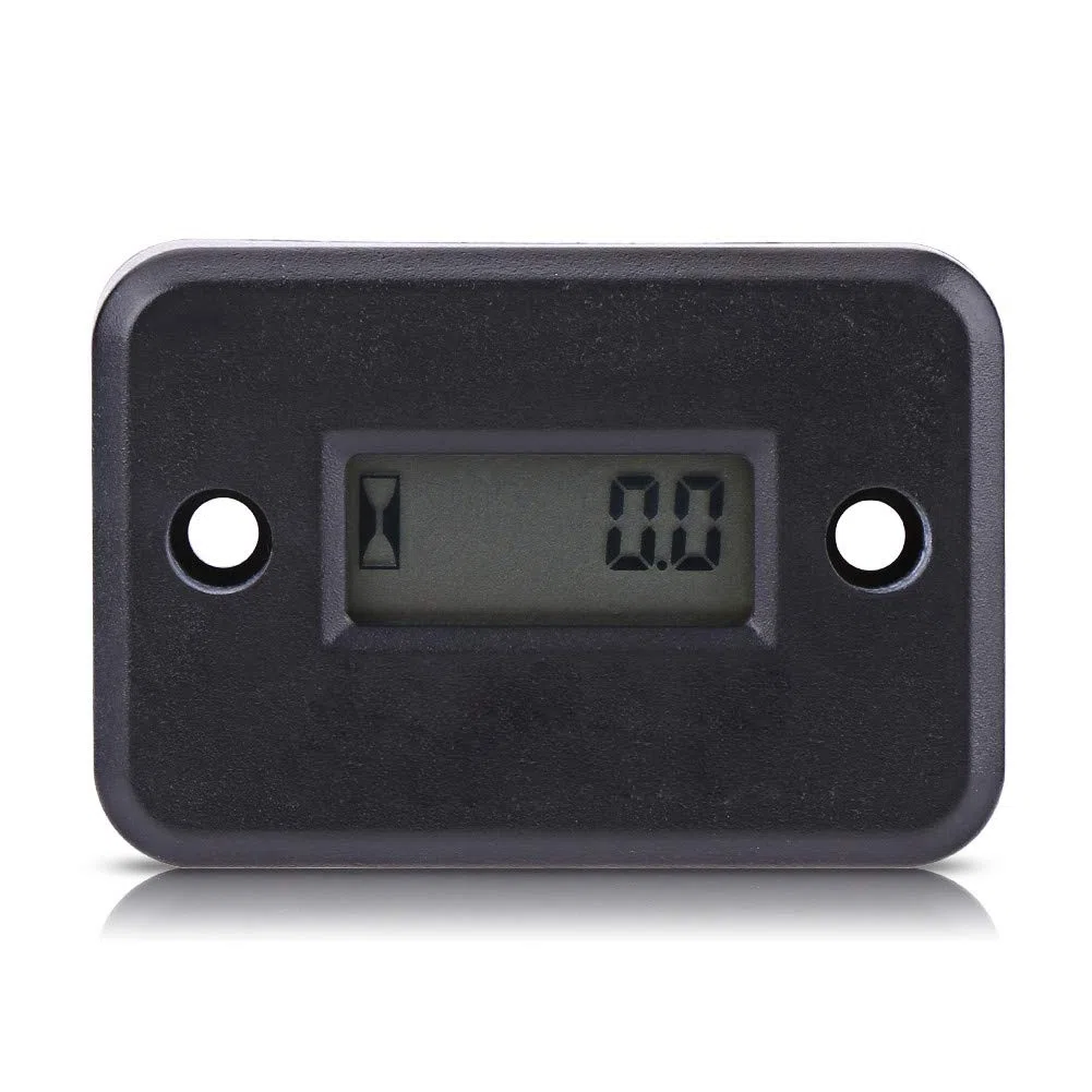 Medidor de Horas Digital, Medidor de Horas Vibración Inalámbrico, Ajuste Inalámbrico para Máquina Vibratoria, Medidor de Horas Inalámbrico Marino Motocicleta(Negro)