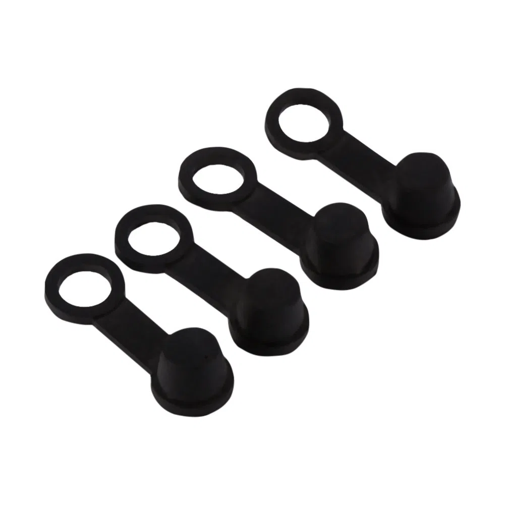 Tapas de Ajuste de Grasa, 4 Tapas Antipolvo de Goma Negra para Purga de Frenos, Tapas de Tornillo de Purga de Frenos, Tapa de Goma de CA, Cubierta de Motocicleta de 8 Mm, Llave