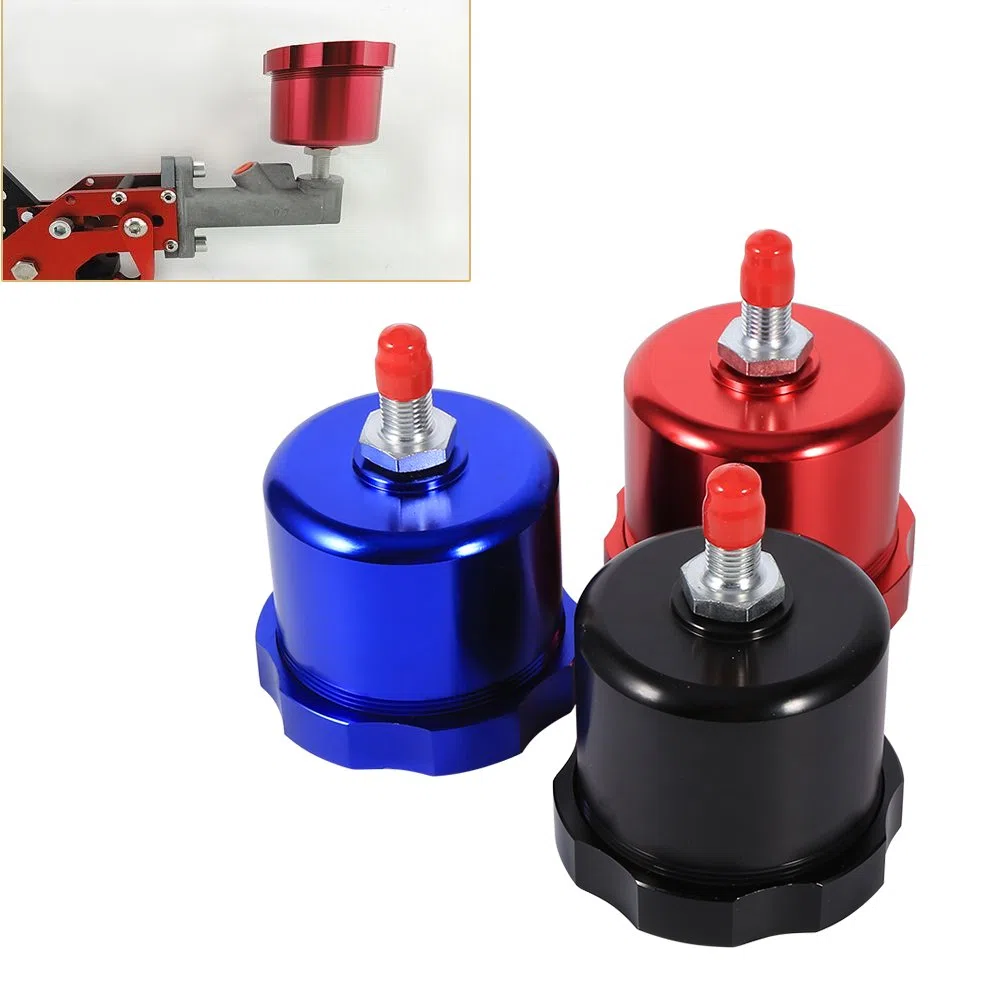Jadeshay Tanque de Aceite de Freno de Mano hidráulico, Tanque de Aceite de Freno de Mano Universal de Carreras de Aluminio para depósito de líquido de Freno electrónico(Negro)