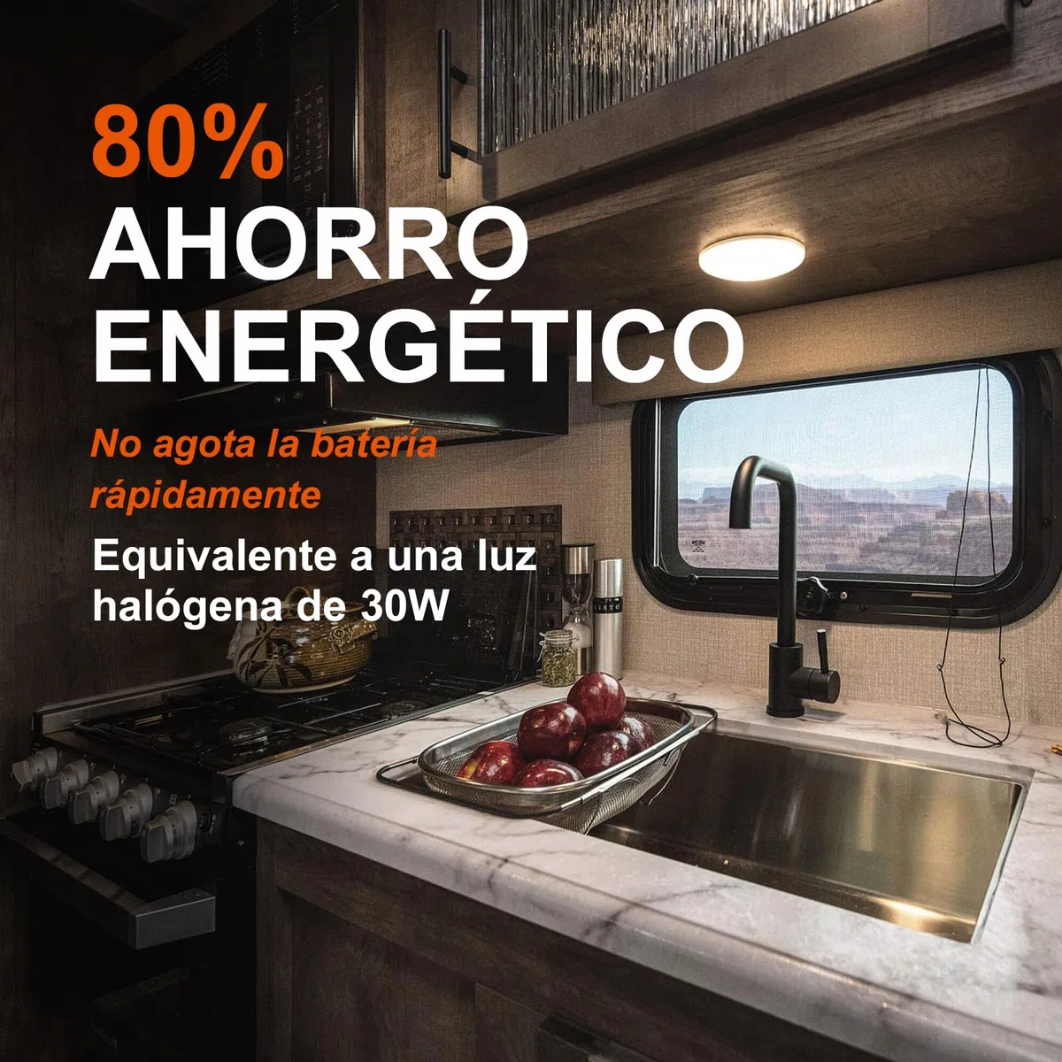 Dream Lighting Lámpara de Techo Autocaravana Luz Interior Casa Rodante Barco 12v Blanco Cálido