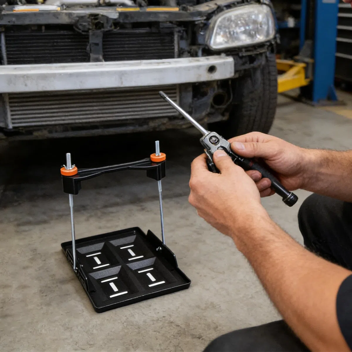 Soporte para Bandeja de Batería de Coche,Sujeción Ajustable por Presión,Base de Montaje para Fijación de Batería - para Automóvil, Camión, RV, Embarcación y Modificación