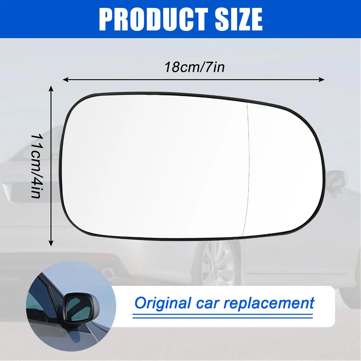 Espejo Retrovisor Reemplazo para Saab 93/95 2003-2010, Espejo Retrovisor Exterior Hiperbólico con Calefacción Cristal Vidrio Esférico Izquierdo o Derecho (Derecho)