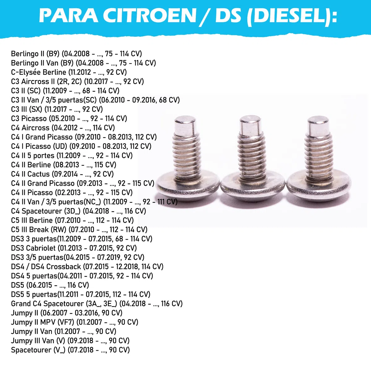 BLUMKRAFT - Tornillos para filtro de gasóleo (10 unidades, 10 unidades, acero inoxidable)