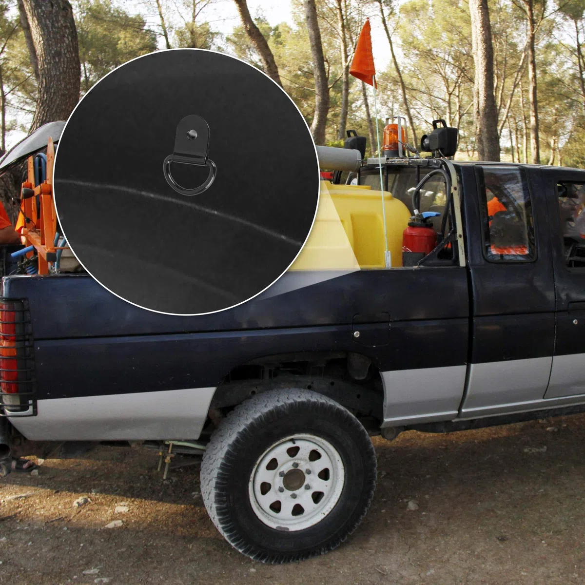 X AUTOHAUX 20 Piezas Anillos de Amarre en D Forma de Acero Inoxidable Amarre Anclaje Amarre círculos para Coche Camión Remolque Autocaravana Negro