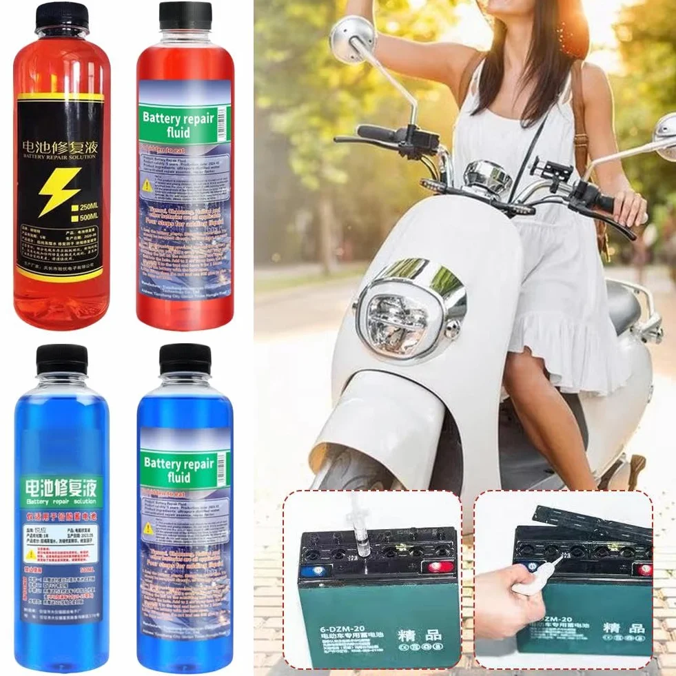 Líquido de reparación de batería, restauración de batería de 500 ml para batería de plomo ácido, líquidos de recuperación efectiva de batería, extiende la batería, funciona para coches, camiones
