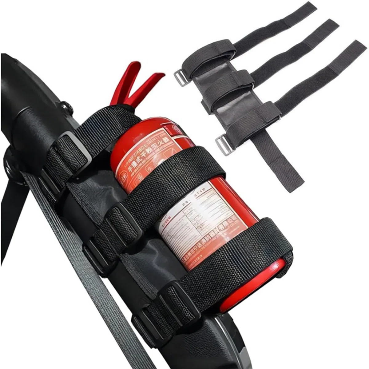Barra antivuelco Extintor de incendios Soporte para maletero del coche Correa de sujeción para extintor de coche Cinturón ajustable para coche Accesorio práctico Accesorio de terceros para Jeep (Negro