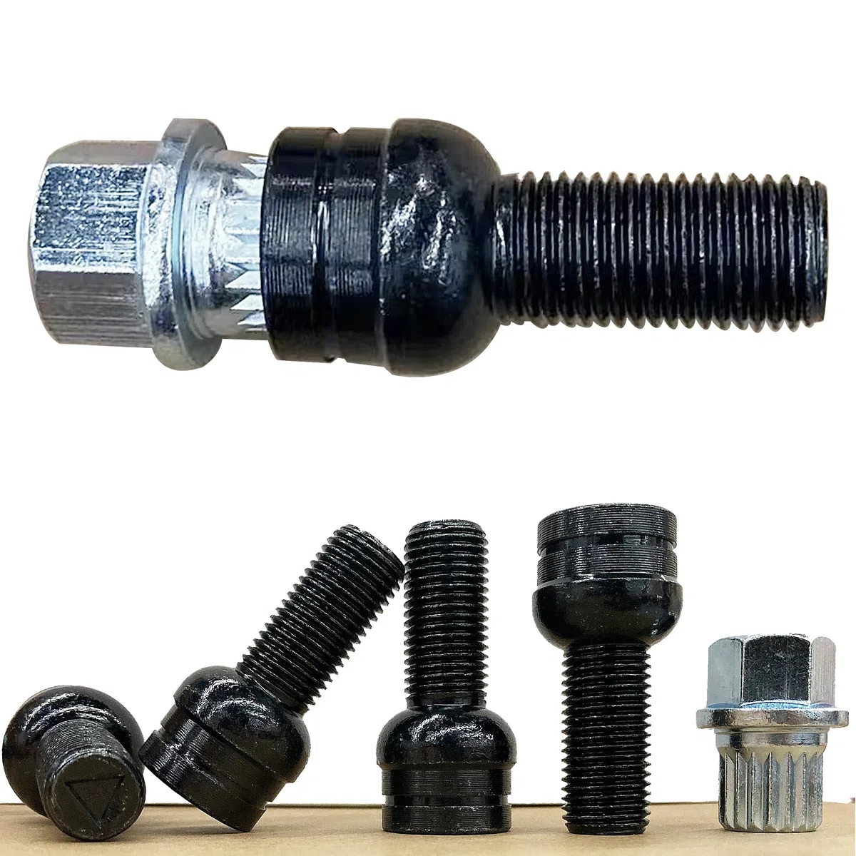 4 pernos de rueda antirrobo de acero con tuercas de rueda, modelo M14 x 1,5 mm, para protección y seguridad de las ruedas