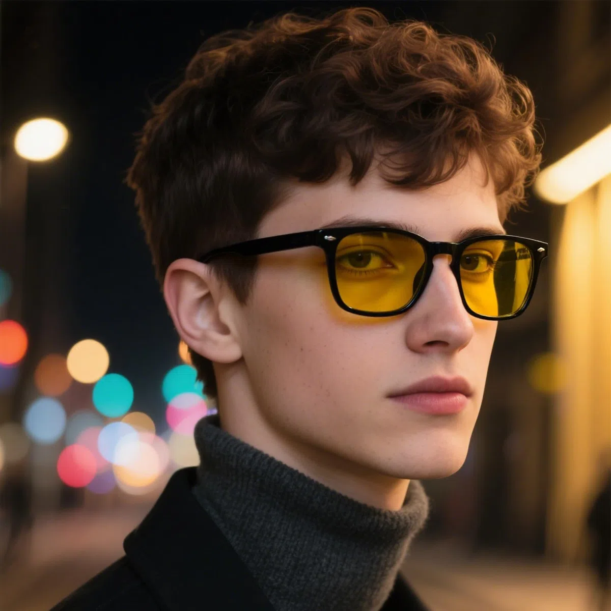 Gafas de visión nocturna para hombre y mujer, gafas de conducción nocturna para conducir, gafas amarillas, Negro