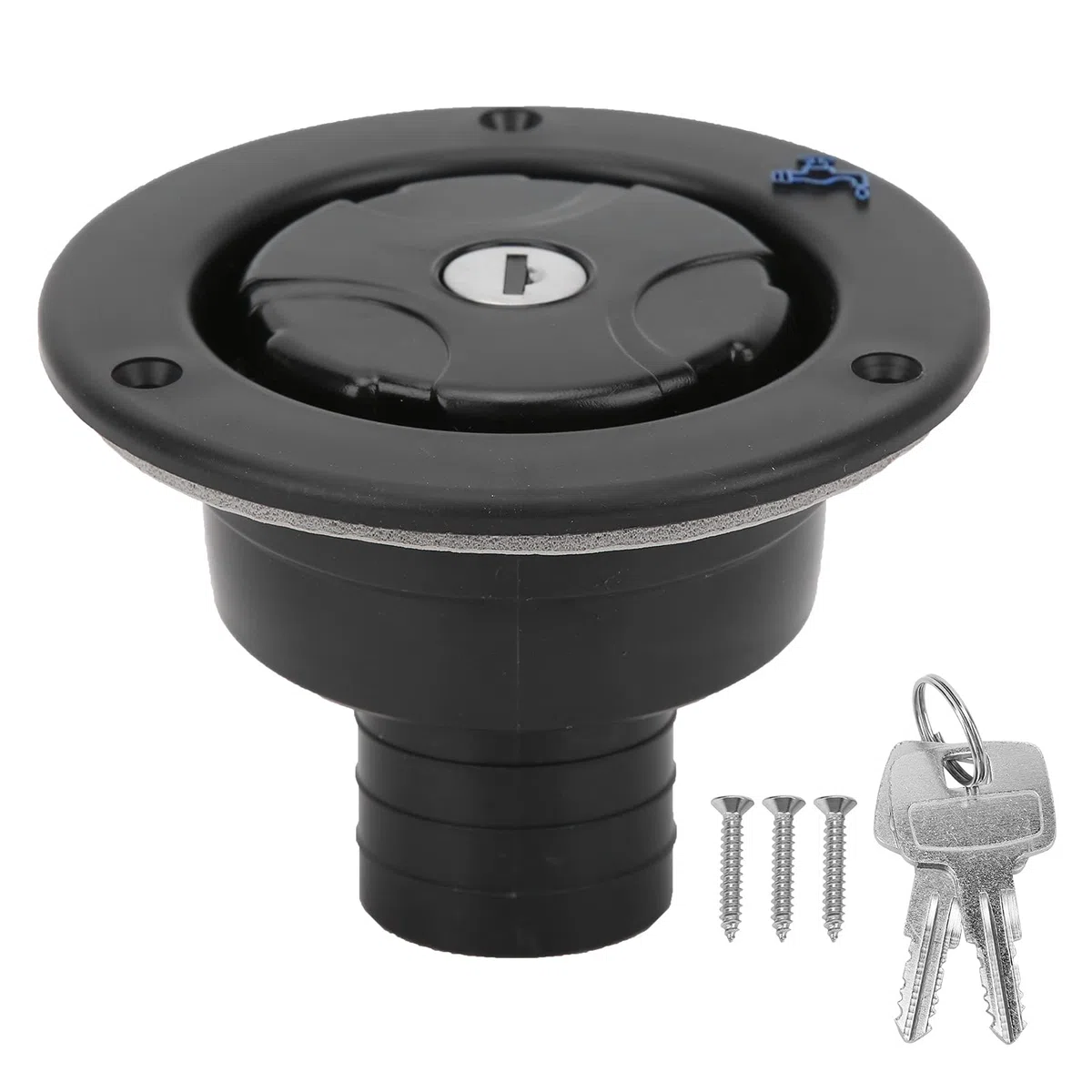 Tapa del Tanque de Agua,Adaptador de Llenado de Agua para Autocaravana, Entrada de Agua de RV con Cerradura, con 2 Llaves para Remolque Barco Caravana Camping, Autocaravana(Negro)