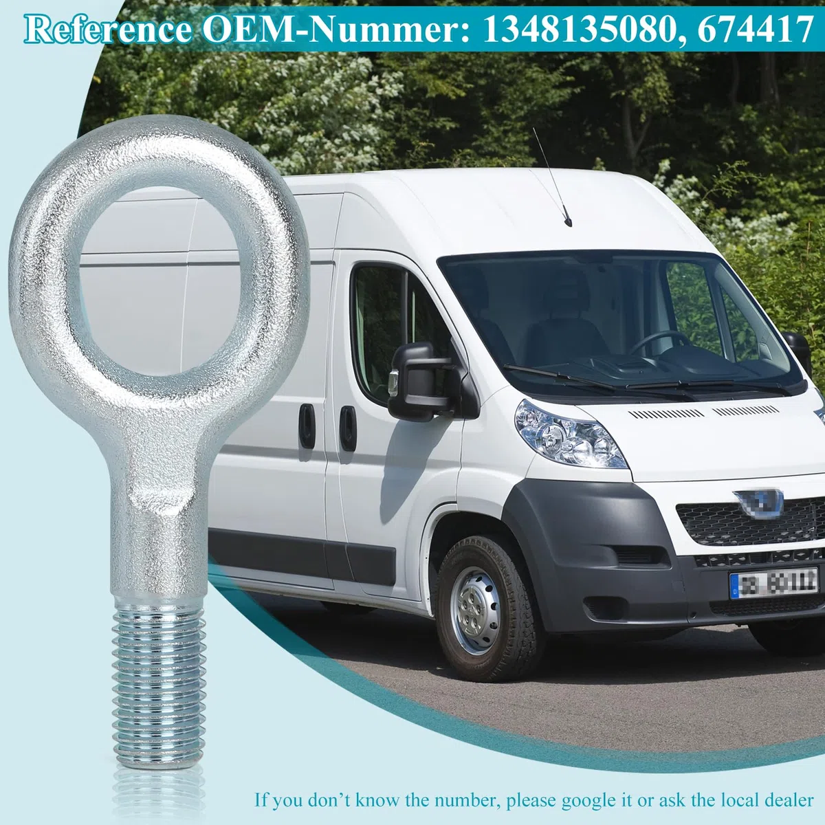 efuturetime 1348135080 Enganches de Remolque 674417 Tow Hook de 107 mm Compatible con Fiat Ducato, Citroen Relay, Peugeot Boxer