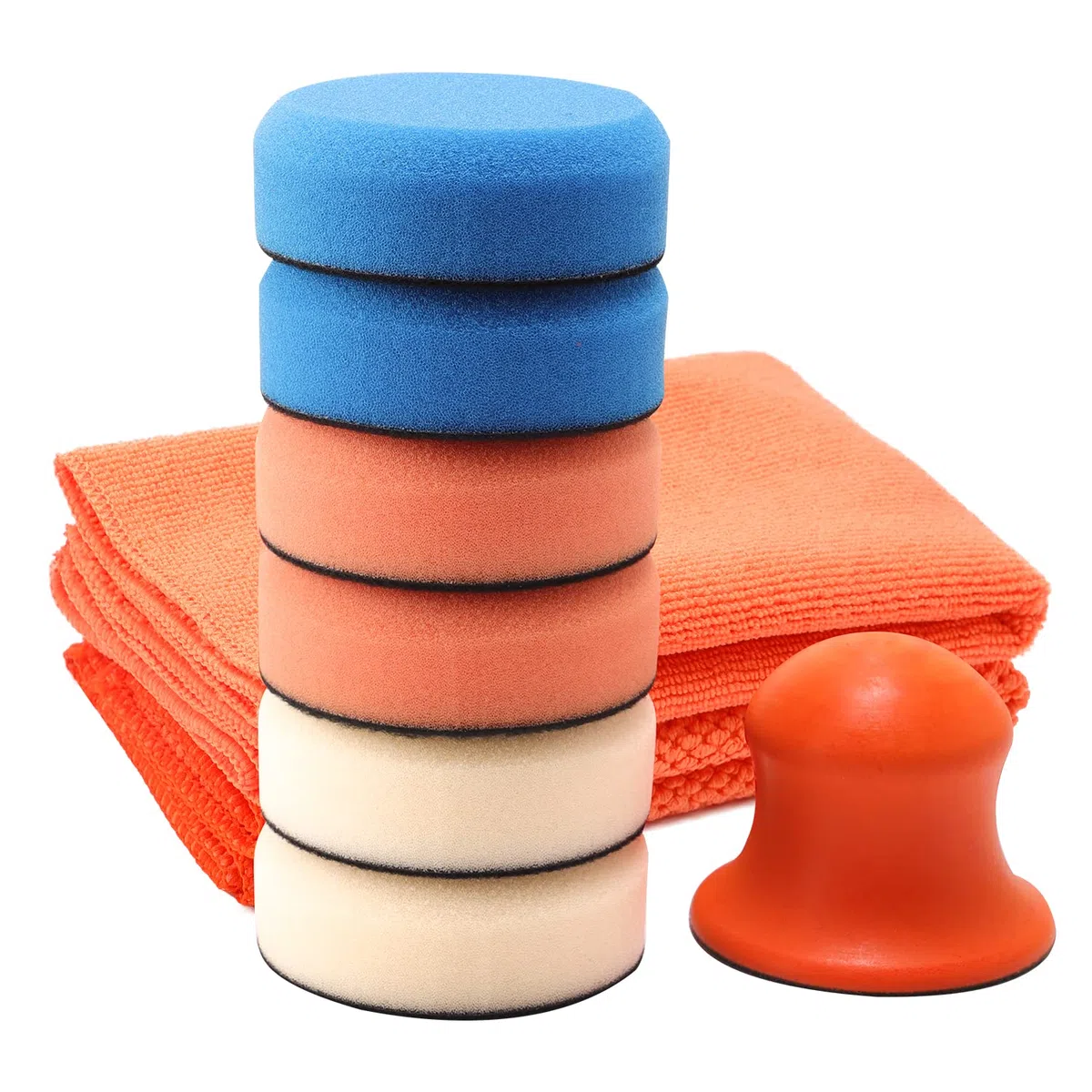 SPTA Esponjas Pulido Coche, 6 Piezas 80mm Almohadillas de Pulido Kit Esponja Pulido para Coche, Esponjas para pulidoras, Almohadilla de Rejilla de Pulido para pulidor de Coches Pulidor de Barcos-HPMIX