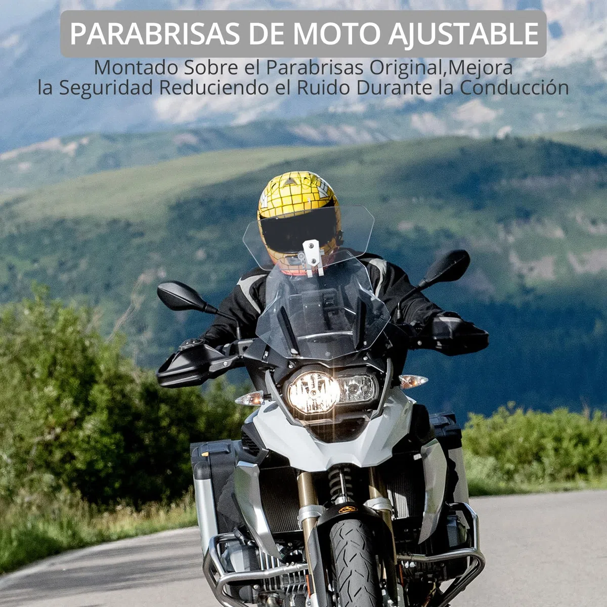 Justech Parabrisas Universal de la Motocicleta Deflector de Viento Ajustable para Motos Durable - Color Transparente