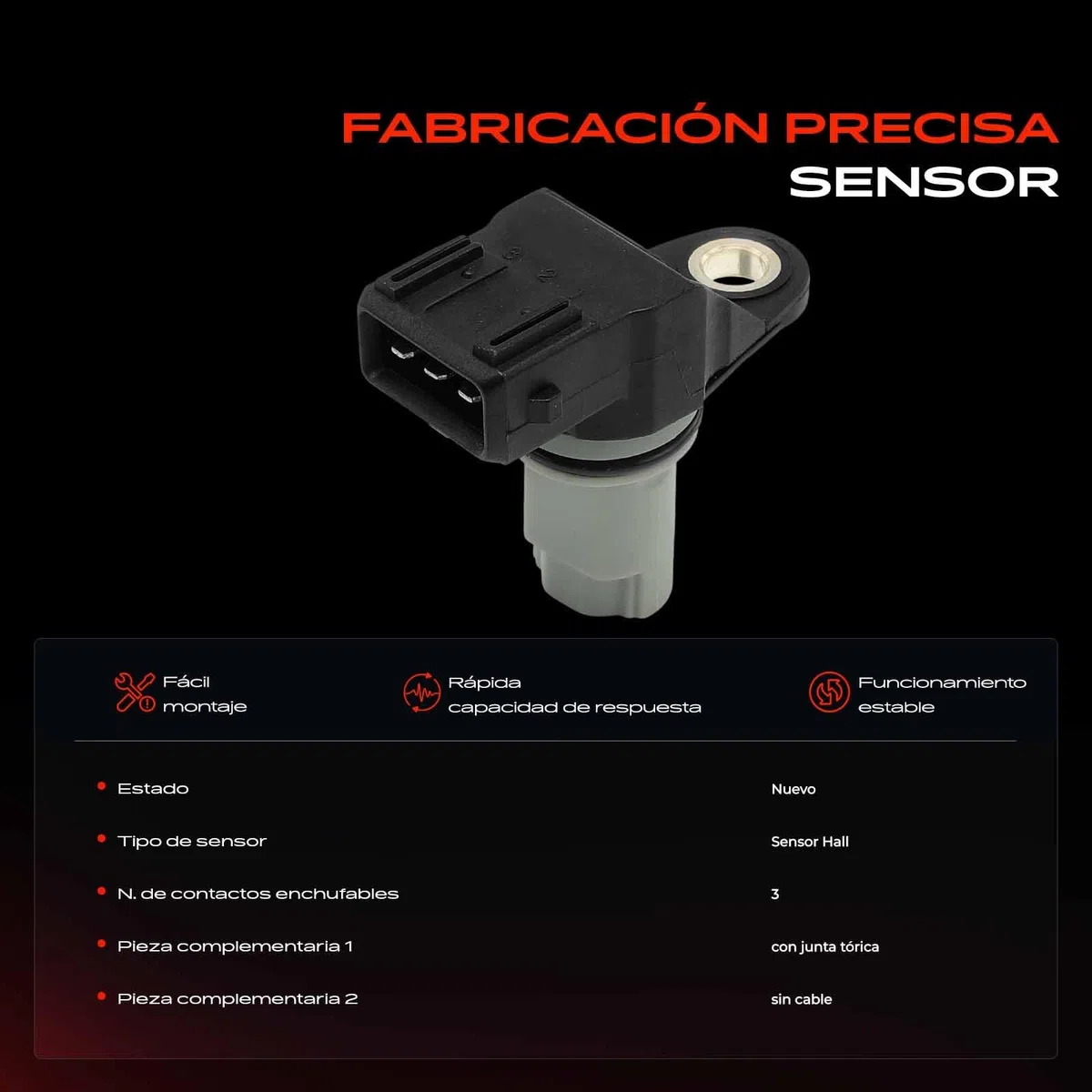 Frankberg Sensor del árbol de levas Sensor del cigüeñal Compatible con M.e.g.a.n.e II BM0/1 CM0/1 Vivaro Furgoneta X83 Grand Scénic II JM0/1 Trafic II Bus JL Laguna II Grandtour KG0/1 93198452