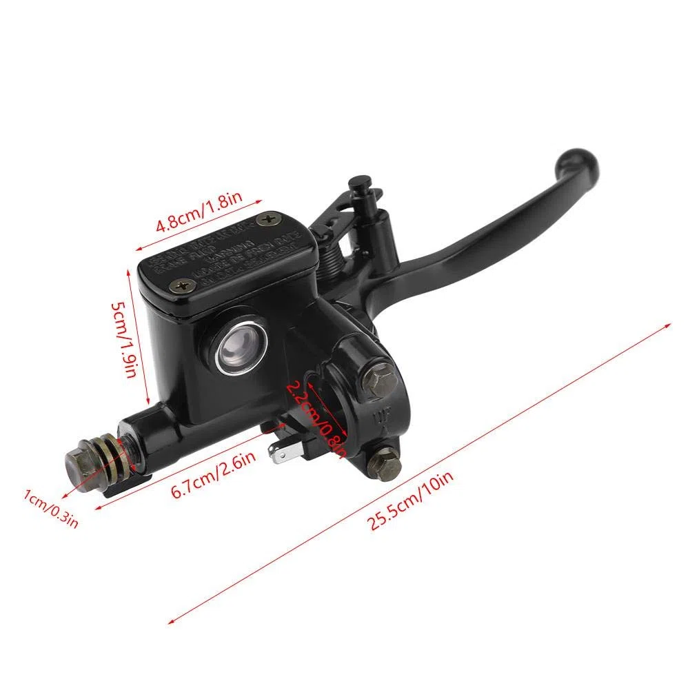 KIMISS Bomba de palanca de cilindro maestro de freno derecho de 22mm, para quad ATV 50 110 kit de reparación, cilindro maestro de freno trasero