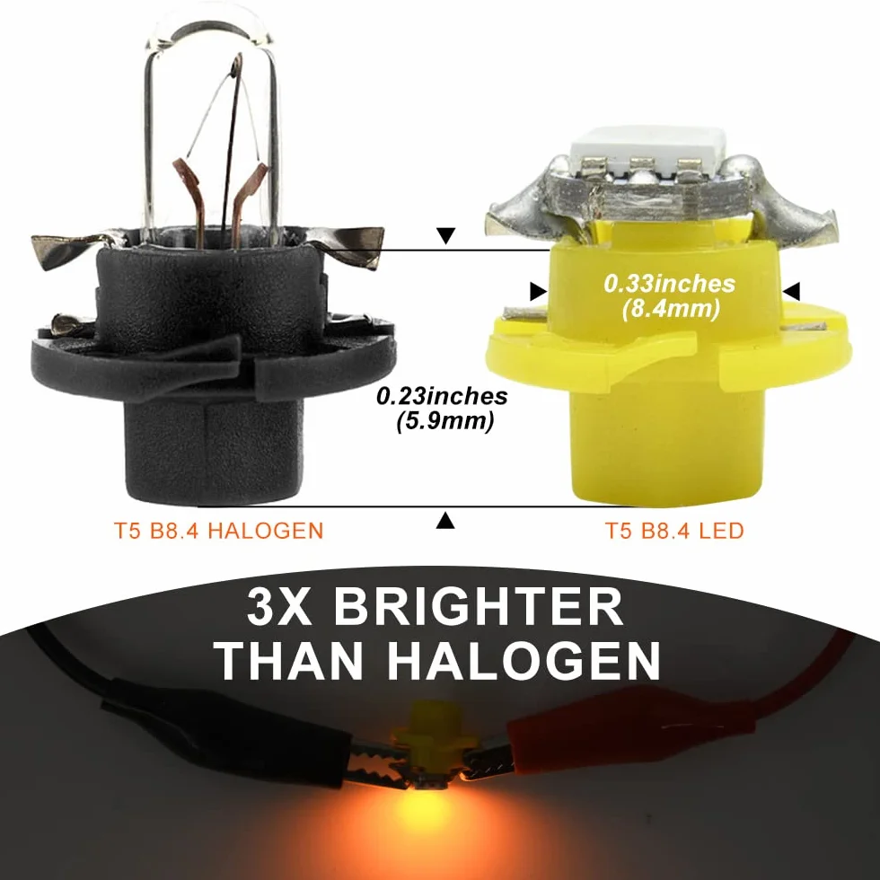 Bombillas LED para panel de instrumentos para B/MW 3 Series E36, 5 Series E34 E39, 7 Series E32 E38 E31 Velocímetro Tacómetro Reloj Pantalla LCD Iluminación Luces de salpicadero (Amarillo)