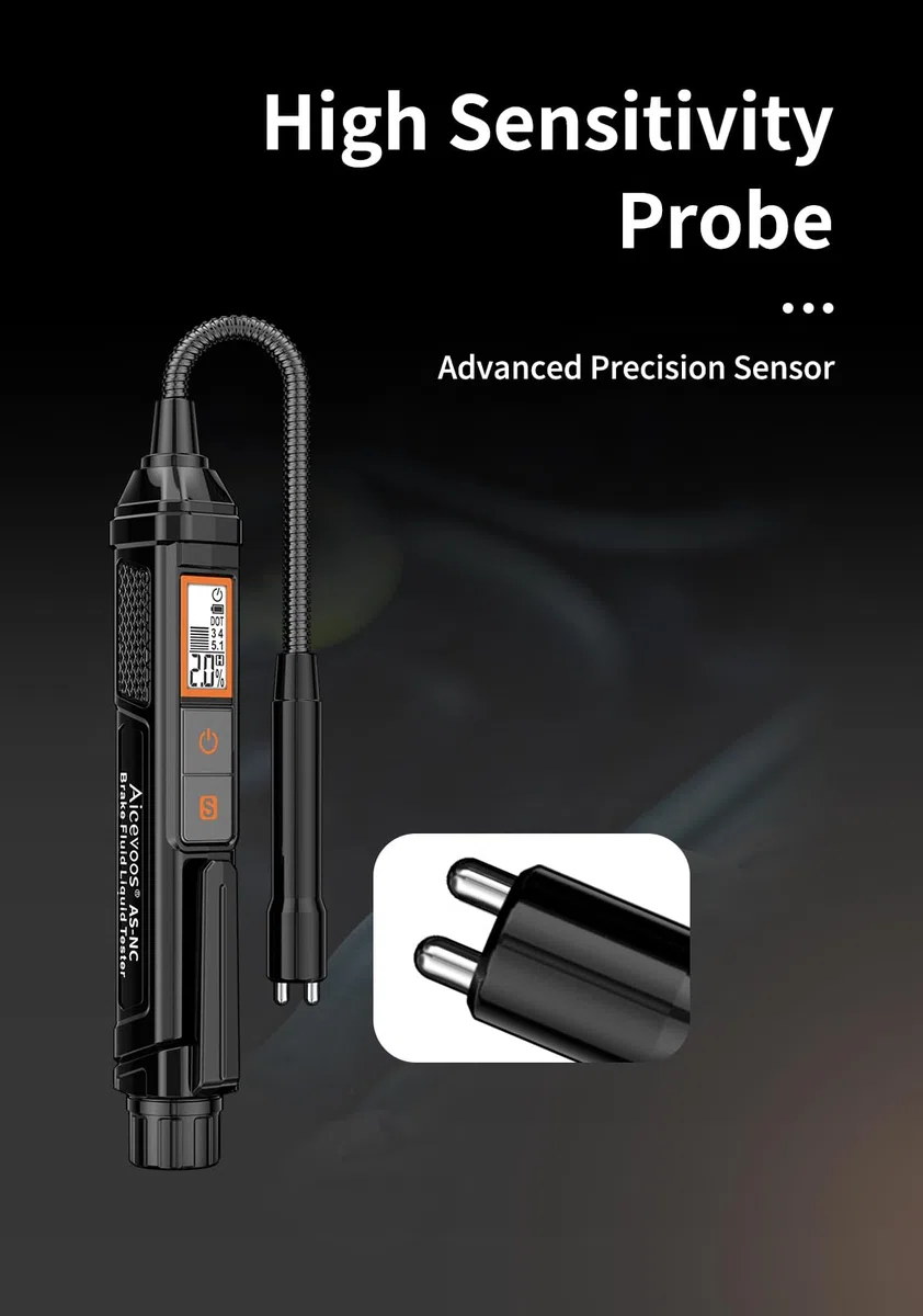 NC Probador de Líquido de Frenos, Liquido Frenos de Diagnóstico de Líquido de Frenos con Pantalla para DOT3 DOT4 DOT-5.1