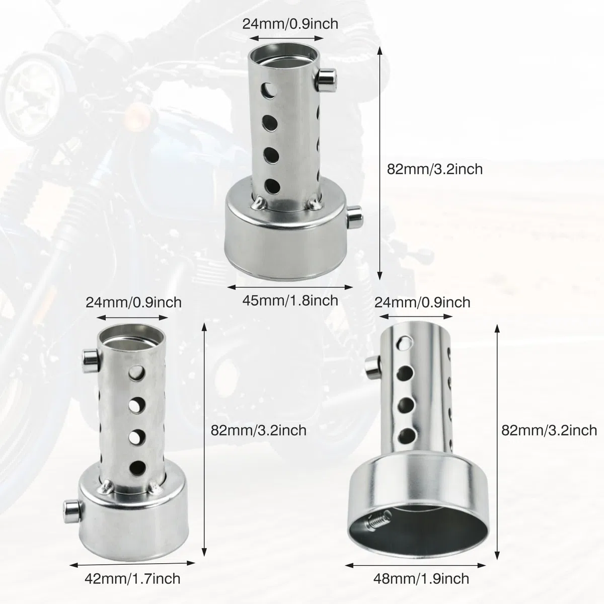 Silenciador de escape de la motocicleta, KACEPAR DB Killer Silenciador Baffle, Universal Silenciador de tubo de escape, puede silenciador de ruido silenciador extraíble, 42mm/1.7in