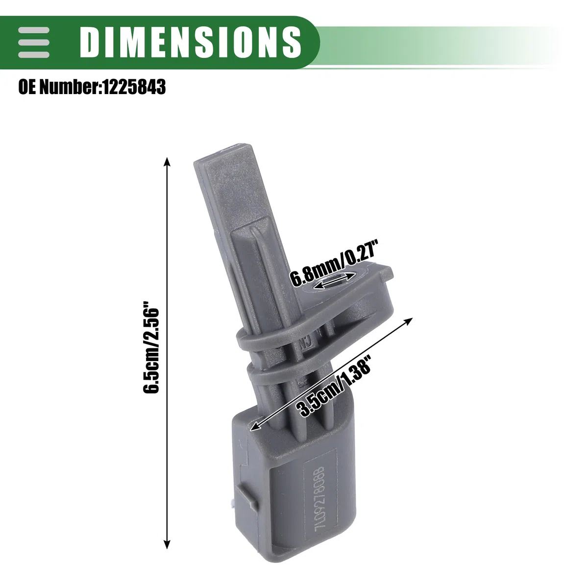 A ABSOPRO Abs Sensor Velocidad para Audi Q7 4Lb SUV 2006-2015 1Pc | Color Gris, Material Abs, Metal, Tamaño 6.5X3.5X1.5 Cm, No.Oe 7L0927808A, Para Skoda Octavia 04-13, Para Vw Touareg 02-10
