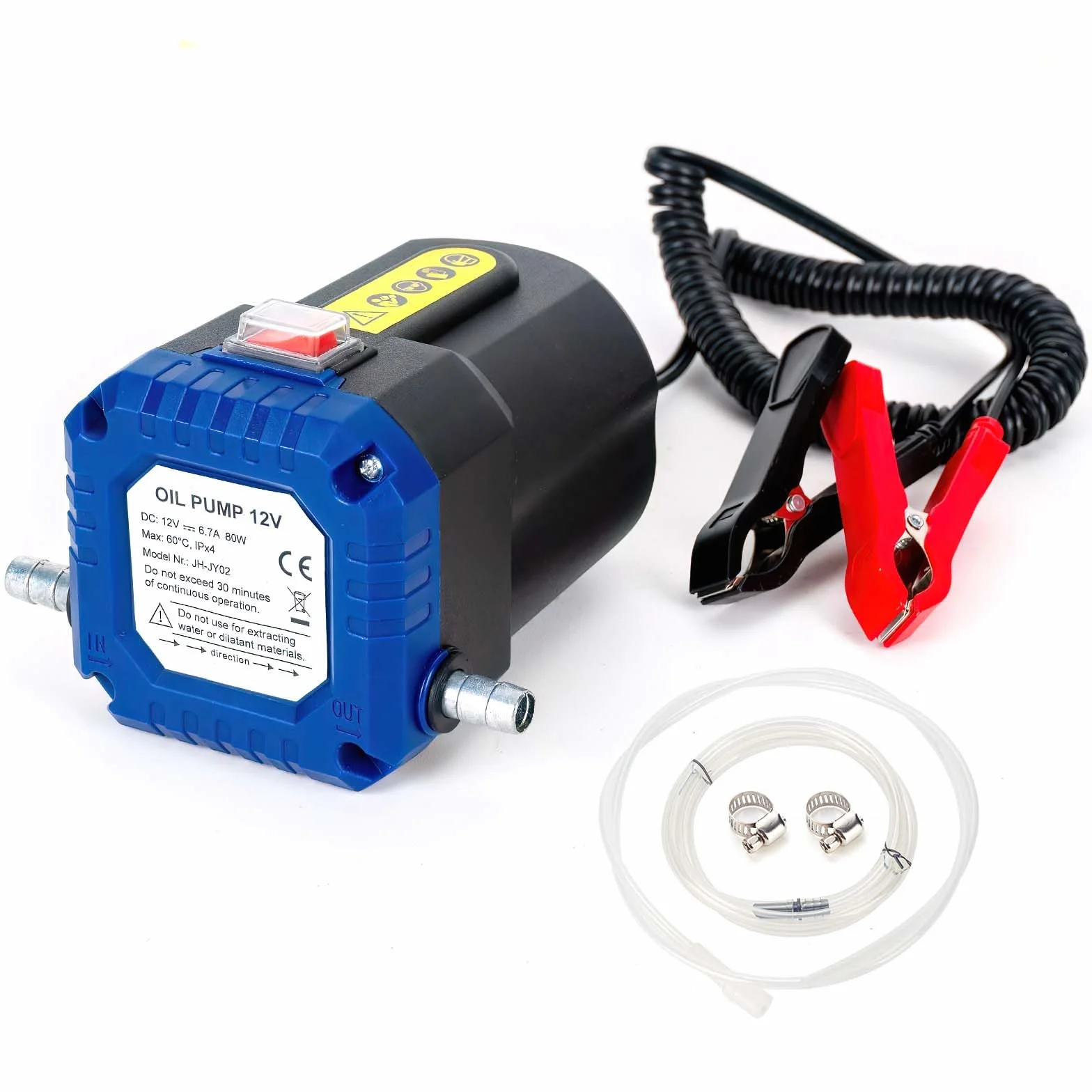 Bomba Extractora de Aceite 12V 80W,Bomba Extractora de Líquido Diesel, Bomba de Transferencia de Succión Bomba de Aceite de Motor con Manguera