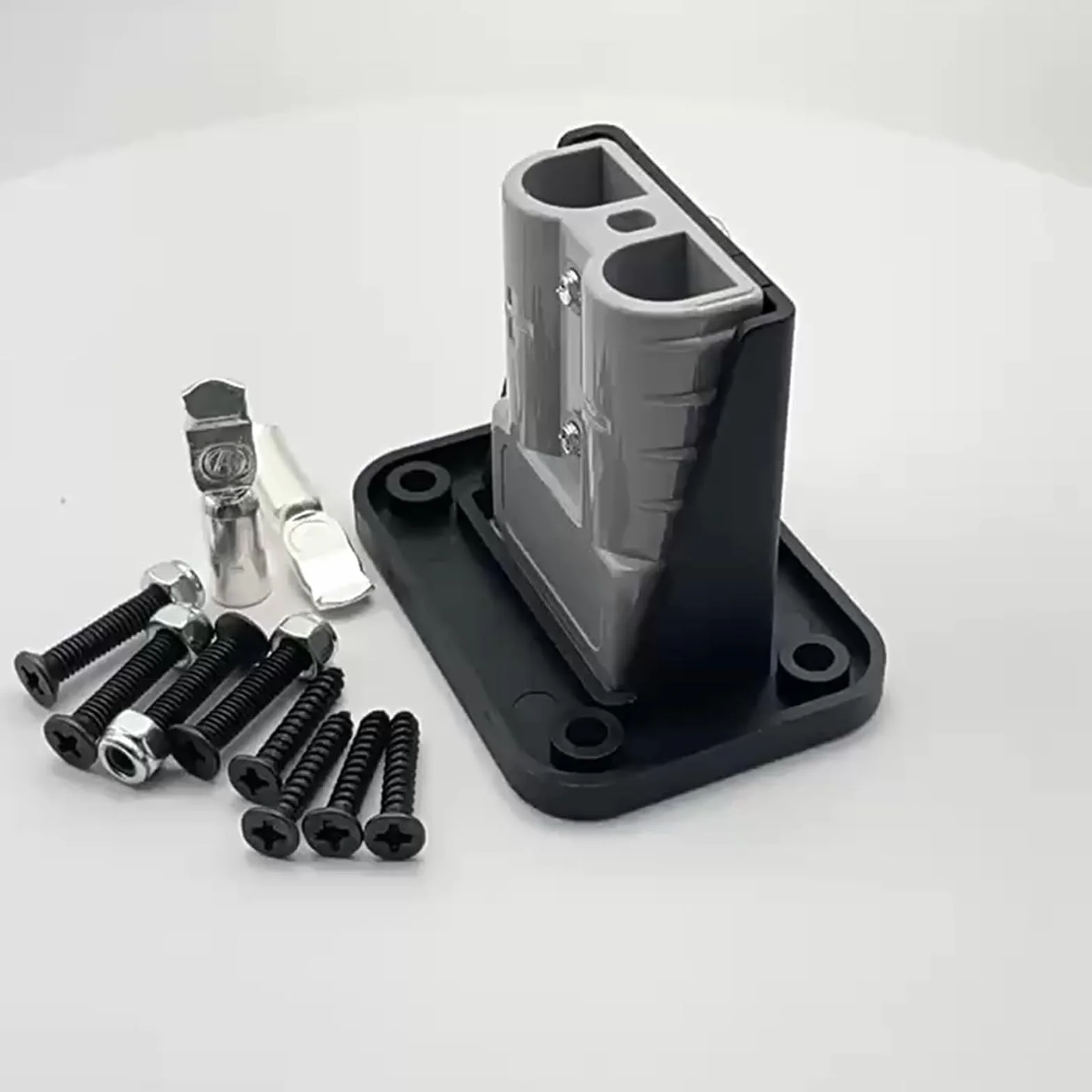 Marco de montaje empotrado 120 A con cubierta, compatible con conectores Anderson, incluye conector Anderson, marco de montaje empotrado, para coche, caravana, motocicleta, barco, sistemas solares
