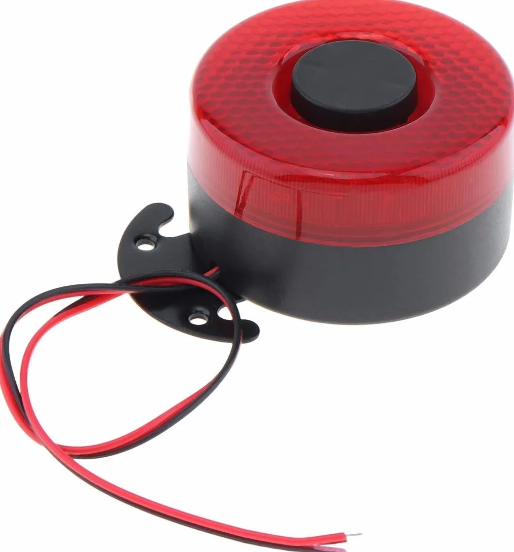 Alarma de respaldo para automóvil, 12V / 24V 105dB Alarma de marcha atrás universal para automóvil Cuerno de respaldo zumbador de zumbador inverso con luz