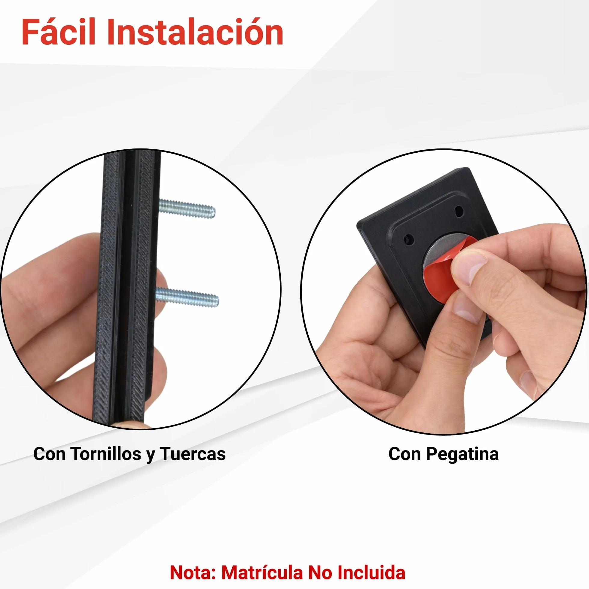 Portamatrícula para Patinete Eléctrico VMP con Tornillo de Seguridad, Soporte de Placa Identificativa para Guardabarros con Fijación por Tornillos o Adhesivo, Protector Transparente