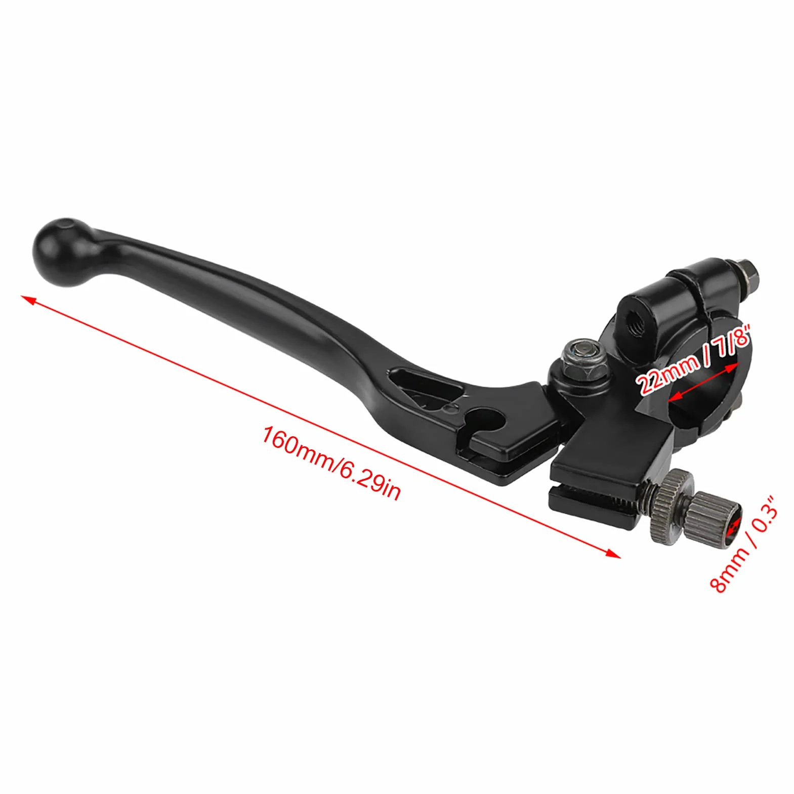 Palanca de embrague, manillar de 22 mm y 7/8 pulgadas, palanca de embrague de aluminio plegable con percha negra para - Dirt Pit Bike