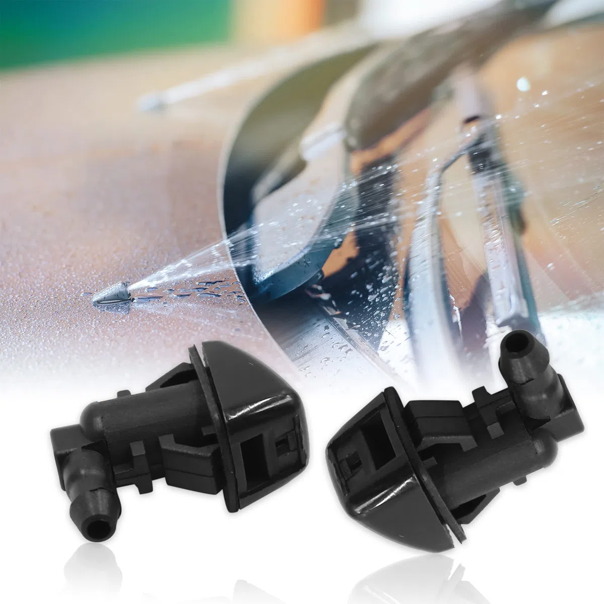 sourcing map 2Pcs Boquillas De Lavado De Lavaparabrisas Delantero 7C3Z-17603-A para F150 2007-2011