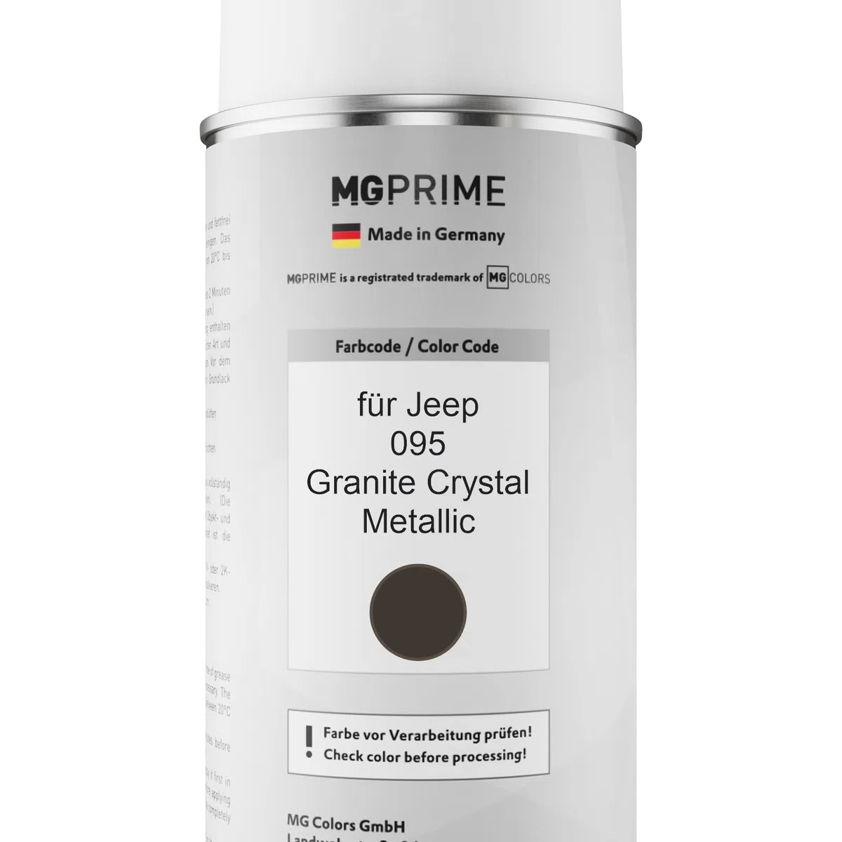 MG PRIME Pintura automotriz Bote de spray para Jeep 095 Granite Crystal Metallic Pintura base aerosol 400 ml