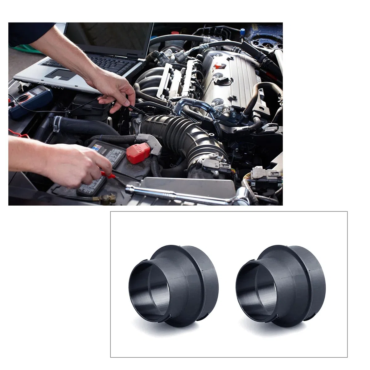 2 Adaptadores Para Tubo De Calefacción Estacionaria 60-75 Mm, Conector Universal Aire Caliente Para Auto, Kit Reductor De Conducto