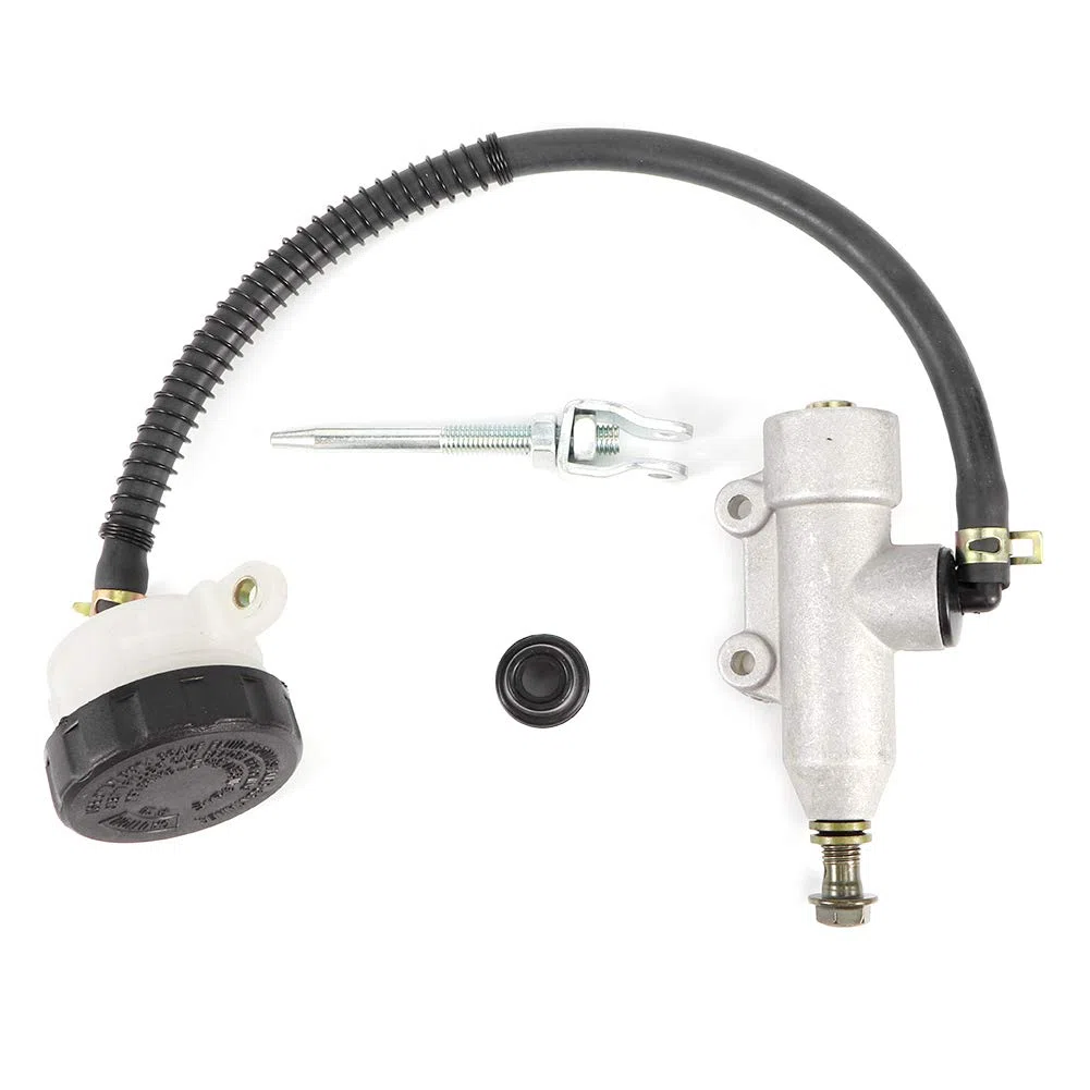 Tissting Bomba de freno hidráulica trasera cilindro maestro a pie, material acero inoxidable ABS para KAZUMA 500 500cc STELS 500GT ATV UTV