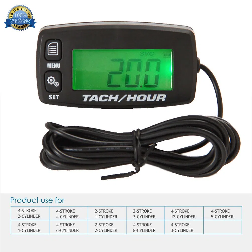 Tacometro Digital Motor Medidor de Horas Reseteables Medidor Inductivo Retroiluminados Para Motocicleta Marine Planeador ATV Quitanieves Lawn Mower Jet Ski Pit Bike