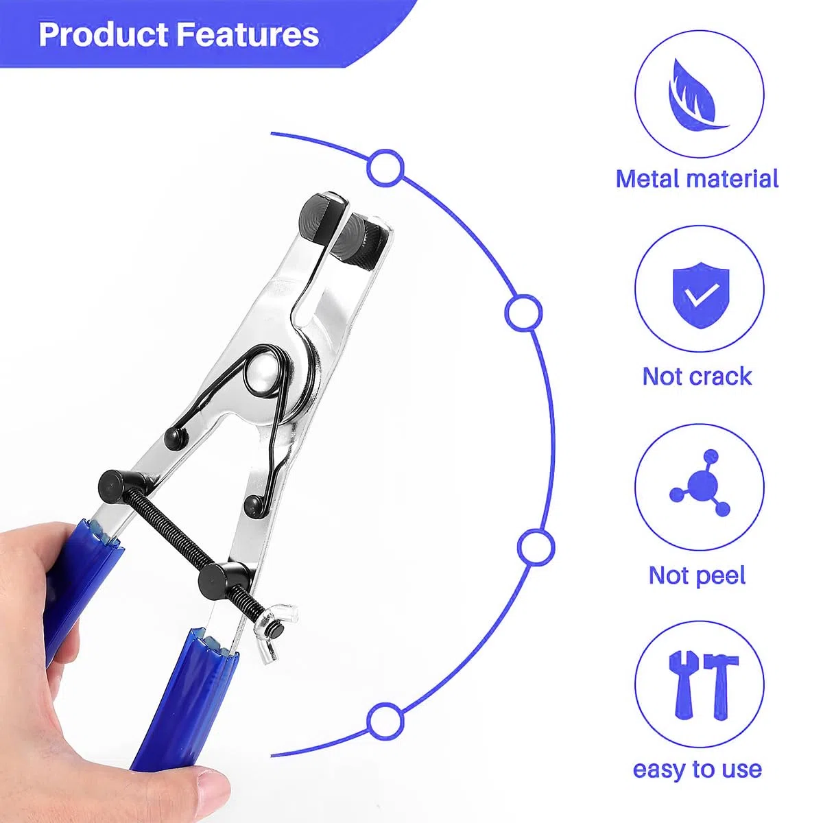 JNNJ Alicate Extractor Pistón, Alicate Pistón Freno Moto, Freno Vehículos Scooter Herramienta Extractor Emergencia Pistón, Alicate Universal Para Desmontar Pinzas De Freno De Motos Scooters Vehículos