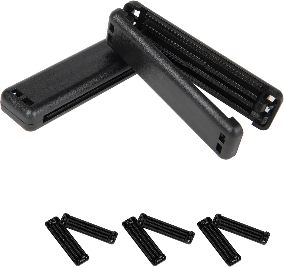 Ajusteur Universal de Ceinture de Sécurité Voiture - Réducteur de Pression pour Épaules et Cou - Pince à ceinture de sécurité noire, Pinces à ceinture de sécurité de voiture polyvalente (4 piezas)