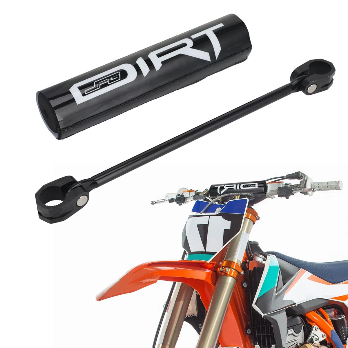 Barra transversal de motocicleta de 300 mm para manillar de motocross, enduro, rally, color negro
