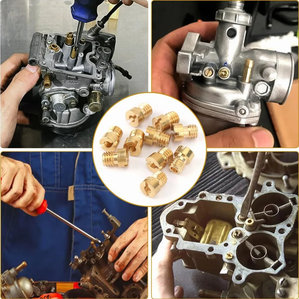 20 Piezas M4 Boquilla Principal de Carburador con 15 Agujas de Limpieza Boquillas Principales de 4 mm 50-72,75-98 M4 Kit de Surtidores de Carburador para GY6 50cc 139QMB Scooter Carb PZ19