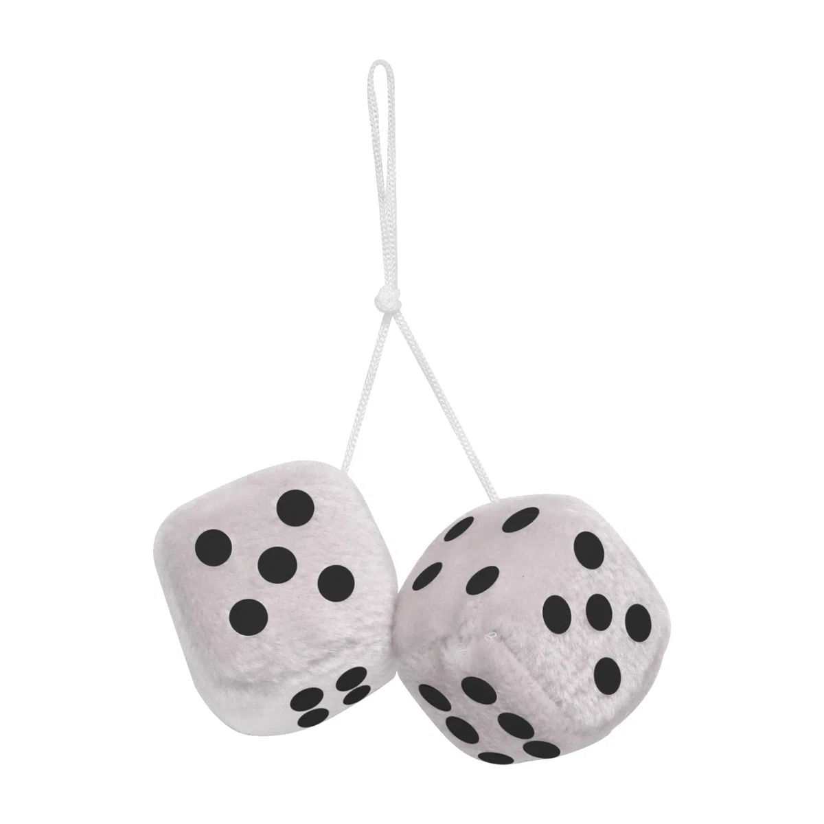 Dados de peluche blanco