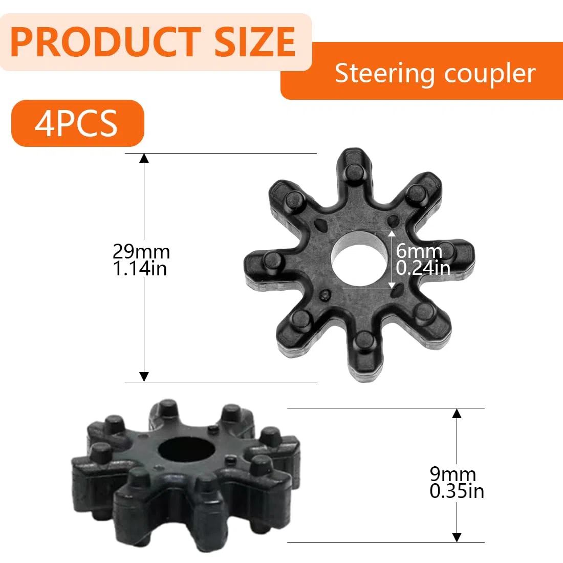 SGERUFZ 4 Pcs Acoplamientos Flexibles para Dirección, Repuestos Compatibles con Máquinas de Dirección de Hyundai y Kia (563152K000FFFF)